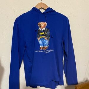 Polo by Ralph Lauren Blue Hoodie with Bear Graphic